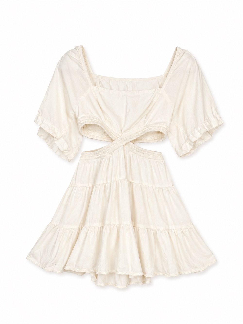 Free People Cross of Sunlight Mini Dress in ivory. - Picture 4 of 12